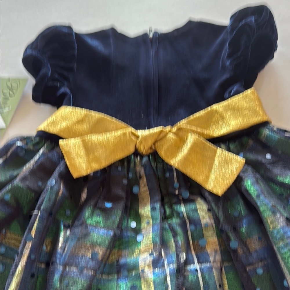 Bonnie Jean Navy Velvet green plaid little girls dress sz 2T - Picture 9 of 9